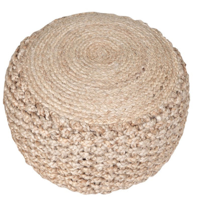 20 Inch Natural Hand Braided Ottoman, Footstool, or Sitting for a Tight Space