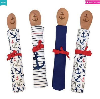 Nautical Anchor Dish Towel & Spoon Set