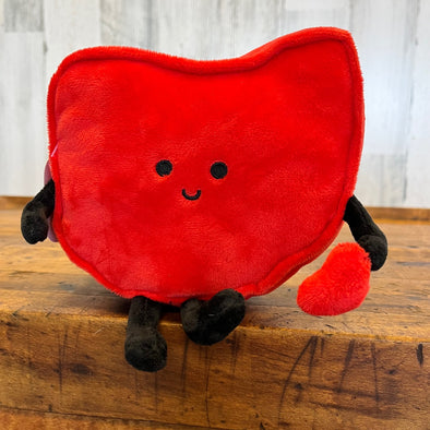 Red Stuffed Toy featuring Ohio Map Shape with Arms and Feet