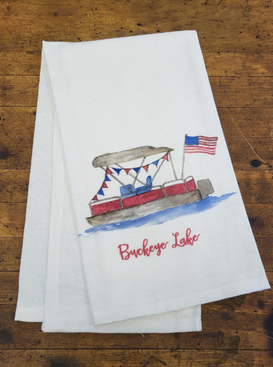Pontoon Boat Location Dish Towel