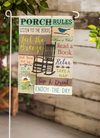 Porch Rules Garden Suede Flag - Buckeye Lake Place