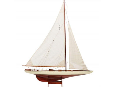 Sailboat Home Decor Featuring a Replica of Rainbow Lux Model Boat