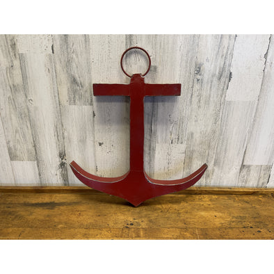 49CM Red Metal Wall Decor Featuring An Anchor Design