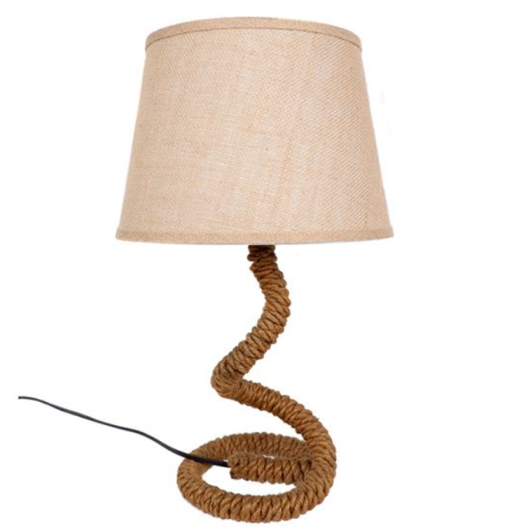 20.5 Inch Desk Lamp Featuring Rope Knot Design on the Wooden Base