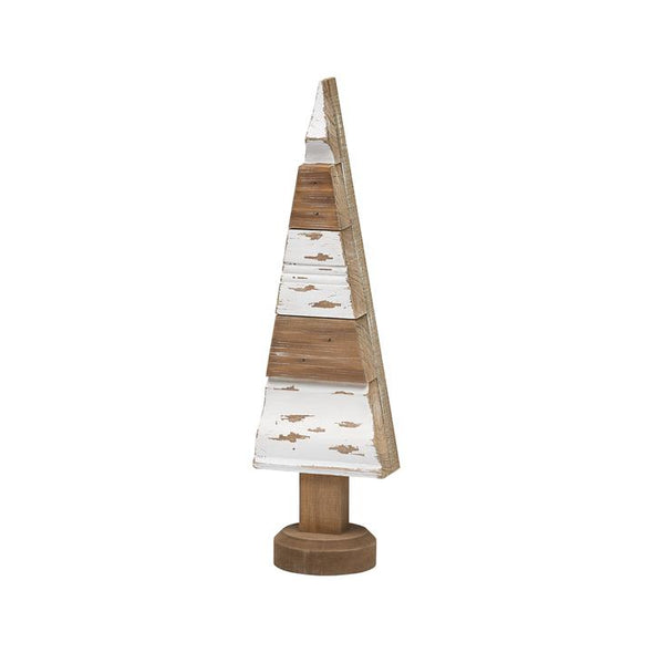 14 Inch, 17 Inch, and 21 Inch Wooden Sitter Featuring Christmas Tree Shaped Design