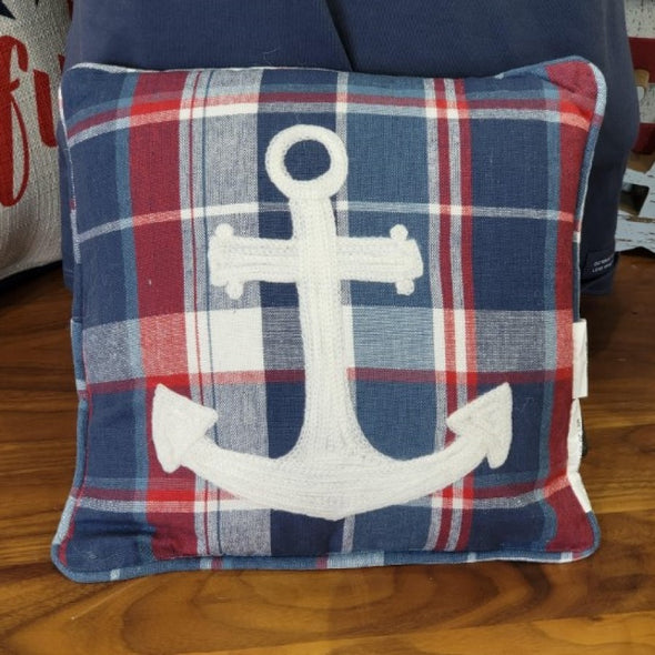 Picnic Plaid Anchor Embroidered BF