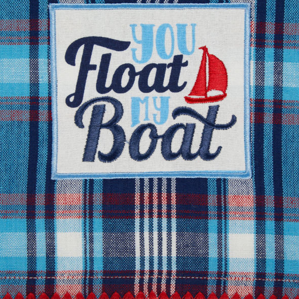 Float My Boat Embellished Dishtowel