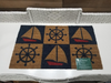 30 Inch Coir Door Mat With Ship's Wheel and Sailboat Design