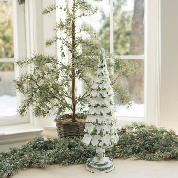 Mint Green Lighted Glass Trees