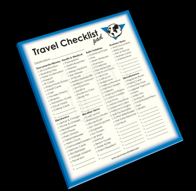 50 Page Blue Margin Travel Checklist Jumbo Notepad