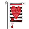 18 Inch Red Garden Applique Flag With Hearts Design Happy Valentine's Day Phrase