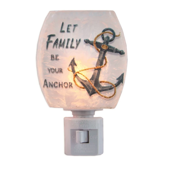 4.75 Inch Votive Shade Featuring Anchor Design with "Let Family be your Anchor" Sentiment