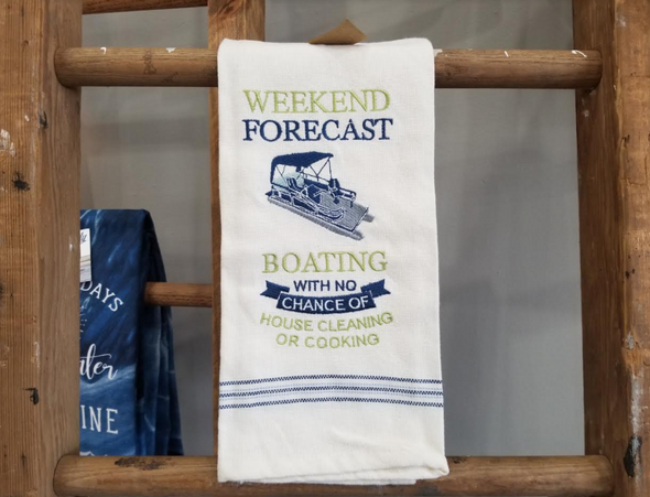 Weekend Forecast Boating Dishtowel - Buckeye Lake Place