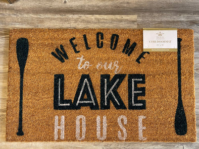 Welcome to Our Lake House Doormat, Oars Summer Lake Door Mat