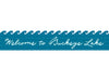 65 Inch Blue Wall Art Sign Featuring "Welcome to Buckeye Lake" Sentiment with Wave Design