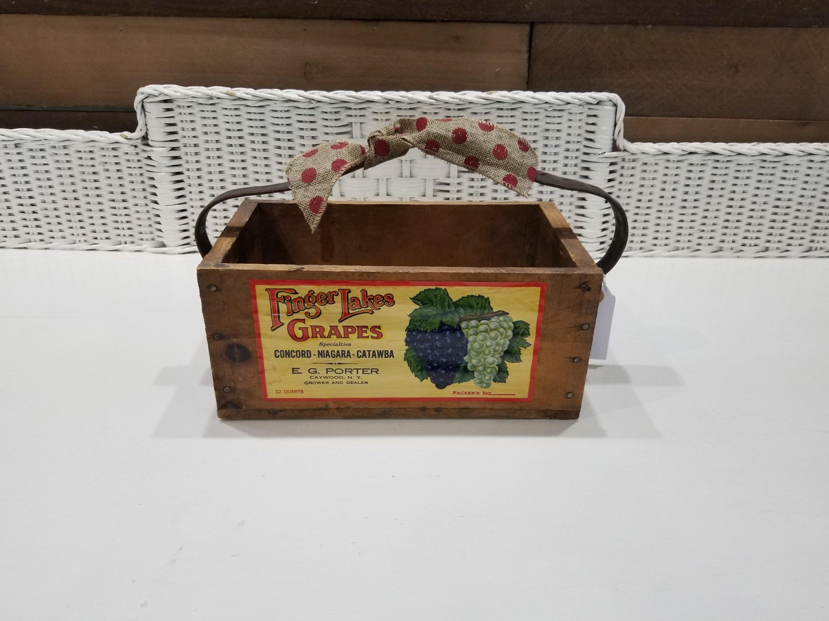 Antique Grape Box, Antique Style Wood Storage Box, Decorative box for ...