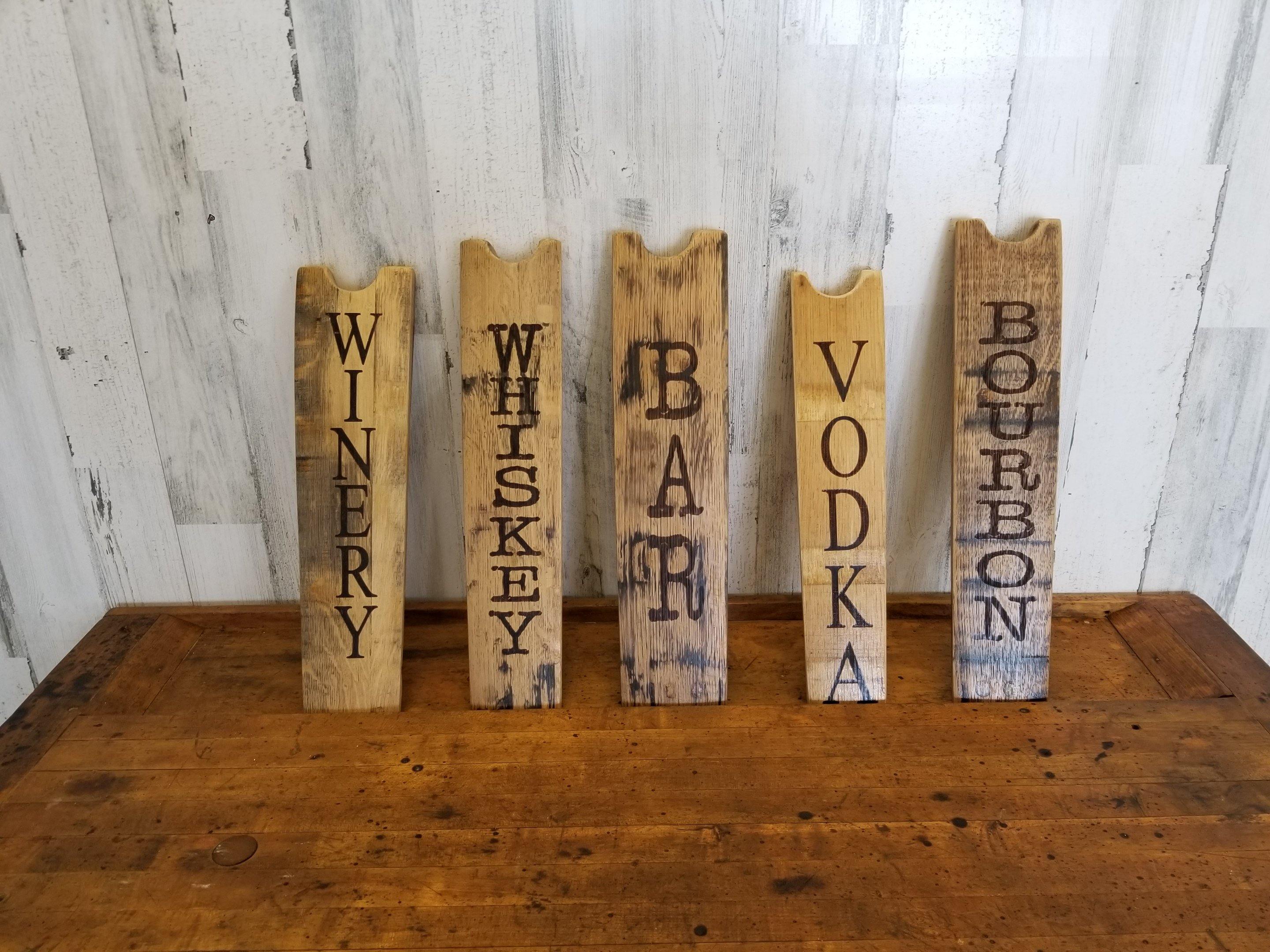 Rustic Wooden Half Stave Wall Art With Bar Drink Sayings