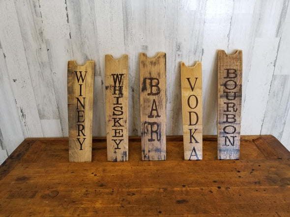 Rustic Wooden Half Stave Wall Art With Bar Drink Sayings