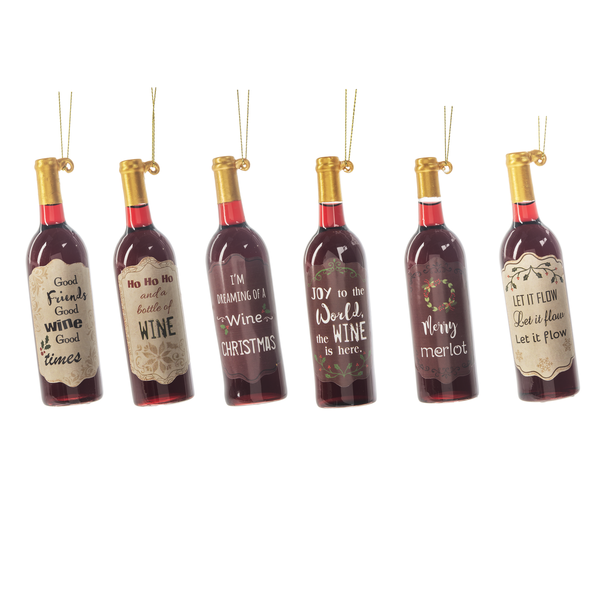 Wine Bottle Ornaments, Decorative Wine Statements Ornament, Red – Buckeye  Lake Place