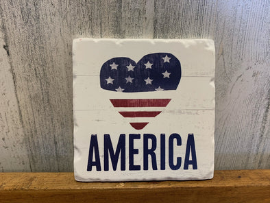 America Heart Flag Coasters