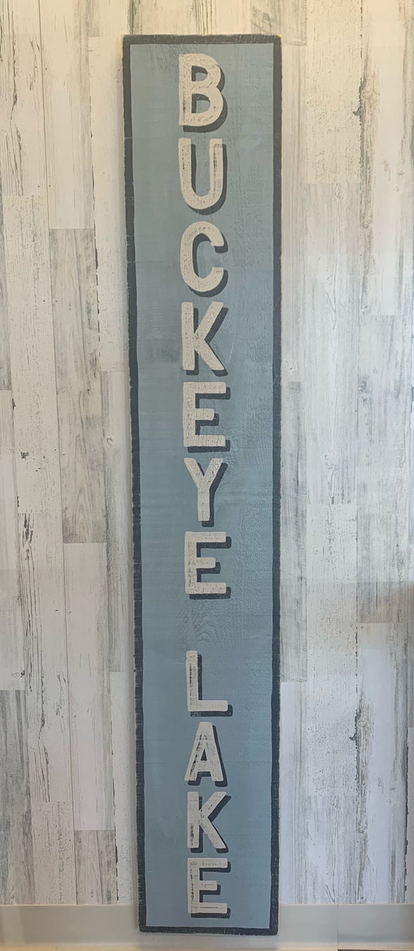 Buckeye Lake Vertical Wood Sign