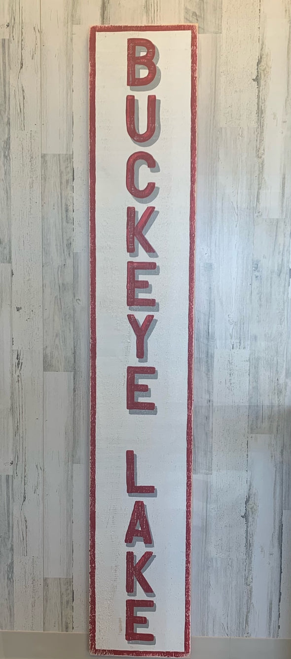 Buckeye Lake Vertical Wood Sign