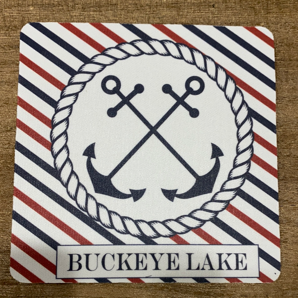 Buckeye Lake Happy Place Rubber Coasters