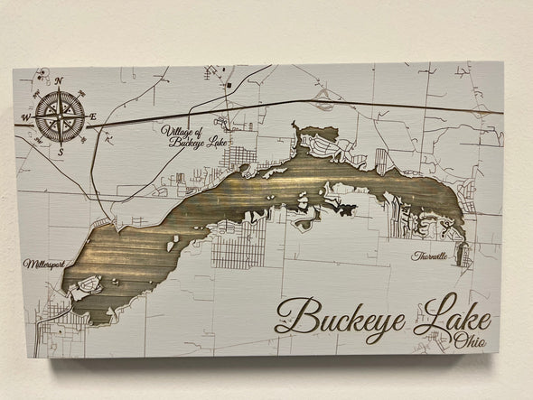 Laser Cut Buckeye Lake Map