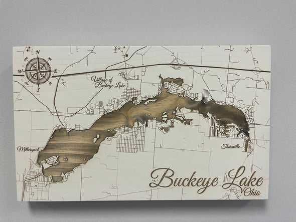 Laser Cut Buckeye Lake Map