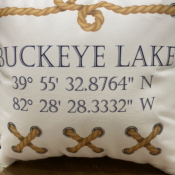 Buckeye Lake/Long-Lat Pillow