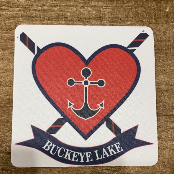 Buckeye Lake Happy Place Rubber Coasters