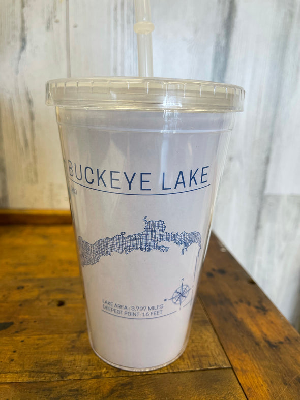 Buckeye Lake Cool Cups W/Straw