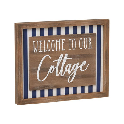 Cottage Striped Layered Sign