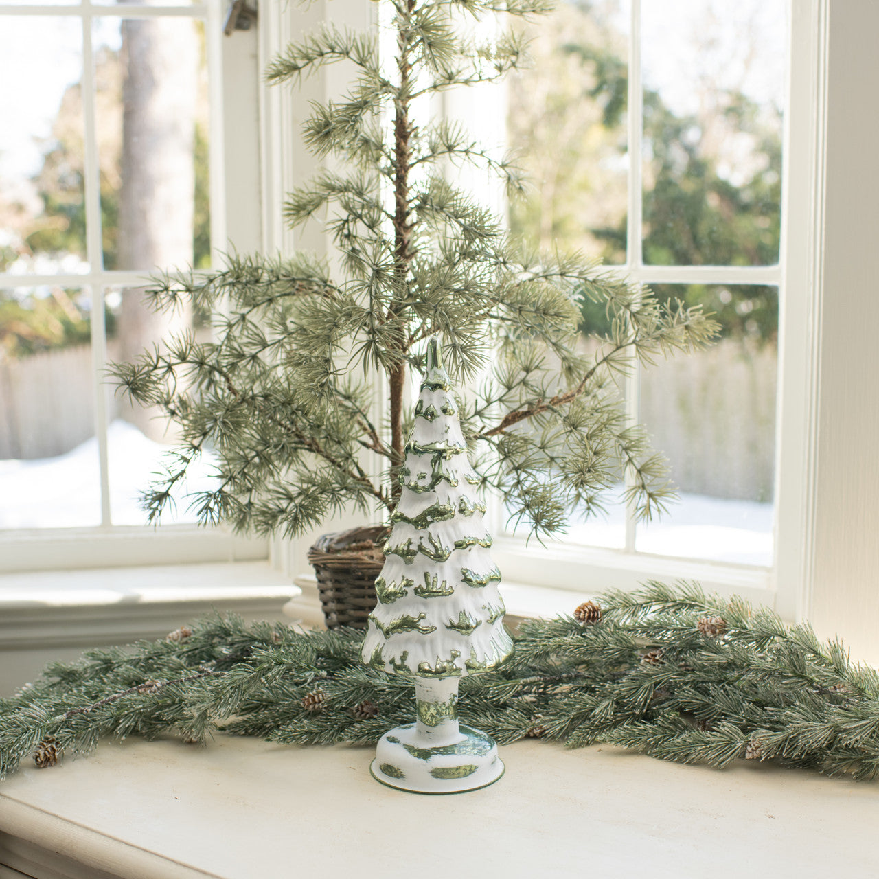 Mint Green Lighted Glass Trees, Christmas Holiday Decor, Holiday